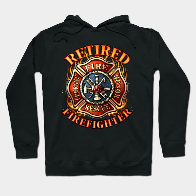 Retired Firefighter Gift Fireman Retirement Party Gift Hoodie by GigibeanCreations